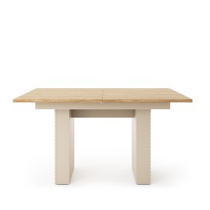 Eleganter Klapptisch LATILO in Kaschmir und geölter Eiche - ideal für Esszimmer und Wohnzimmer 2/9