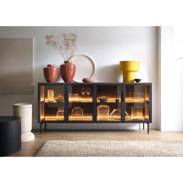 ILUMI 4D Eiche breite Kommode für Schlafzimmer