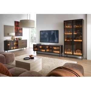 RTV Schrank ILUMI 4D in Eiche dunin für das Wohnzimmer 6/9