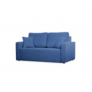Elegantes Zweisitzer-Sofa MIRA in Blau mit Schlaffunktion 1/9