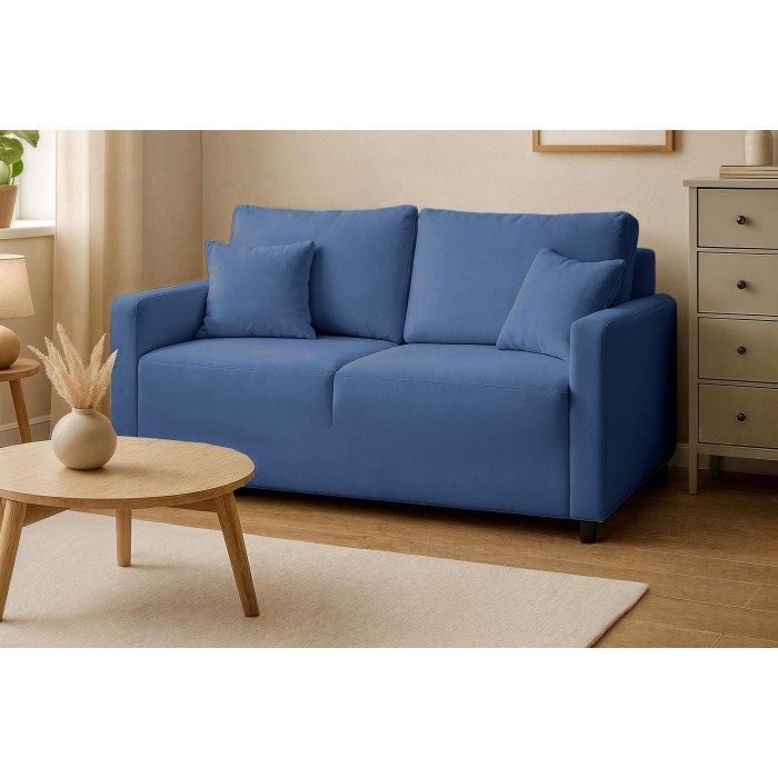 Elegantes Zweisitzer-Sofa MIRA in Blau mit...