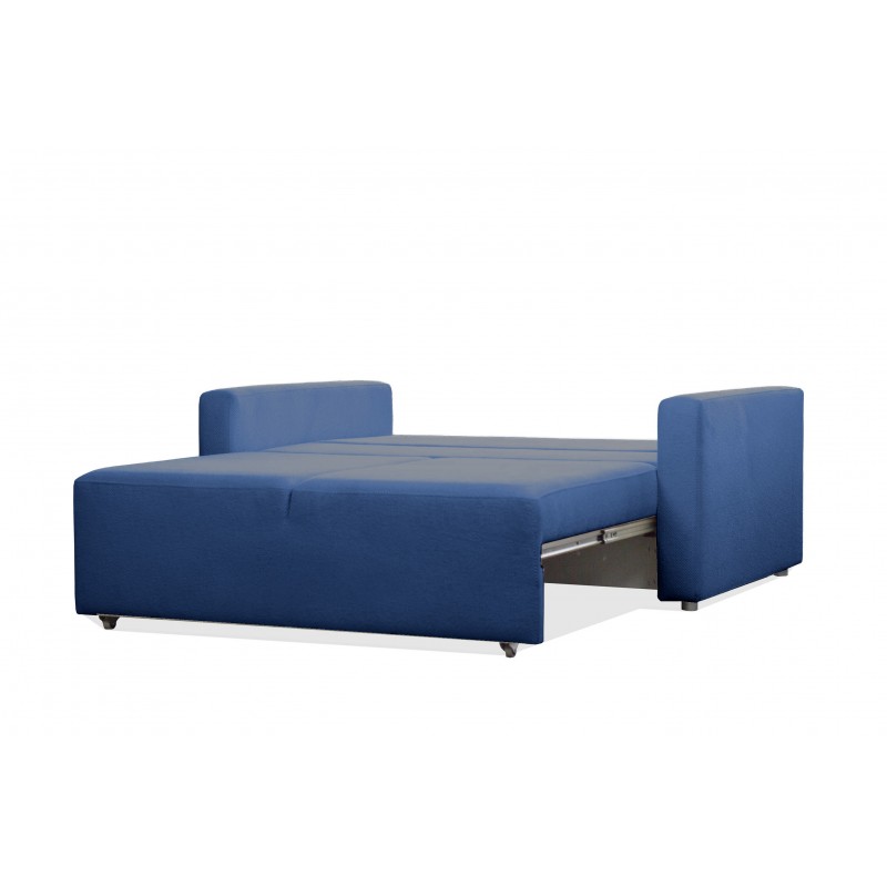 Elegantes Zweisitzer-Sofa MIRA in Blau mit Schlaffunktion 3/9