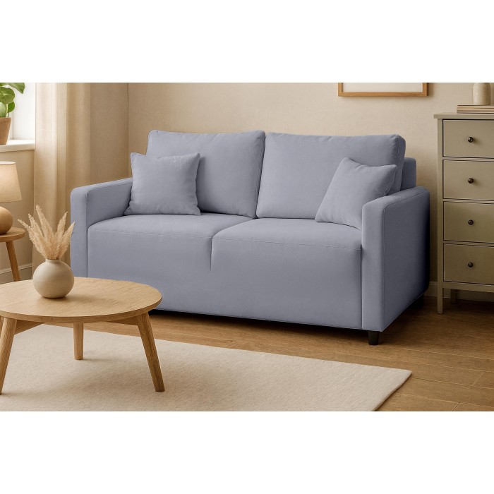 Zweisitzer-Sofa MIRA mit Bettzeugablage in Grau