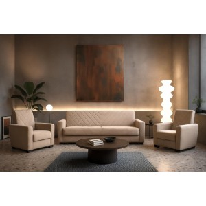 VERA gepolsterter Sessel mit hoher gesteppter Rückenlehne für Wohnzimmer grün 3/9