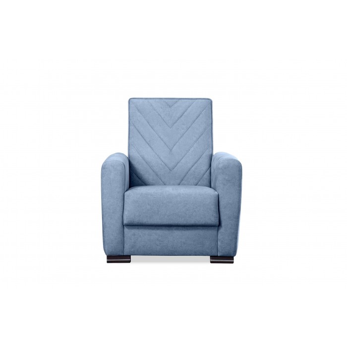 Bequemer blauer VERA-Sessel mit gesteppter...