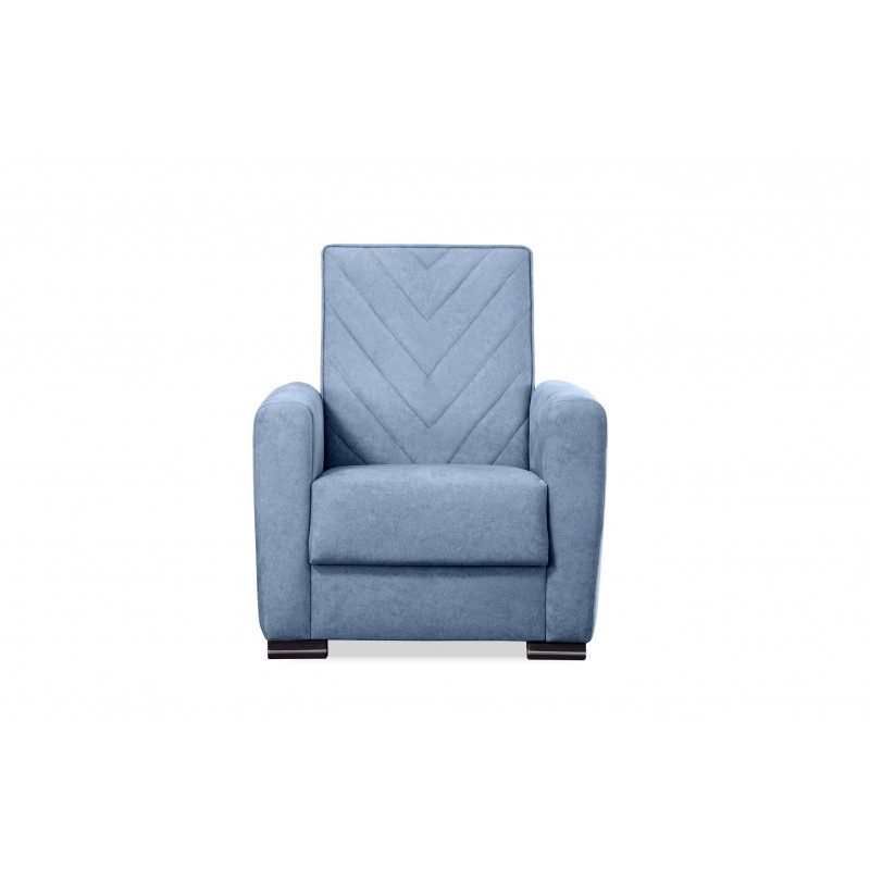 Bequemer blauer VERA-Sessel mit gesteppter Rückenlehne für das Wohnzimmer 2/9