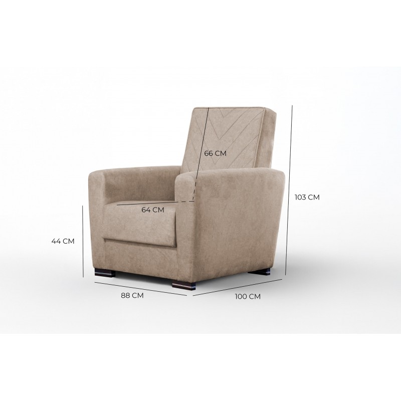 Grauer VERA-Sessel mit bequemer Sitzfläche und hoher, gesteppter Rückenlehne für das Wohnzimmer 4/9
