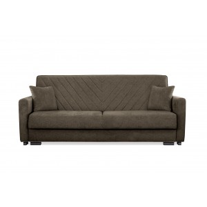 Braunes Polstersofa VERA mit Schlaffunktion und gesteppter Rückenlehne für den Wohnbereich 2/9
