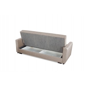 Braunes Polstersofa VERA mit Schlaffunktion und gesteppter Rückenlehne für den Wohnbereich 5/9
