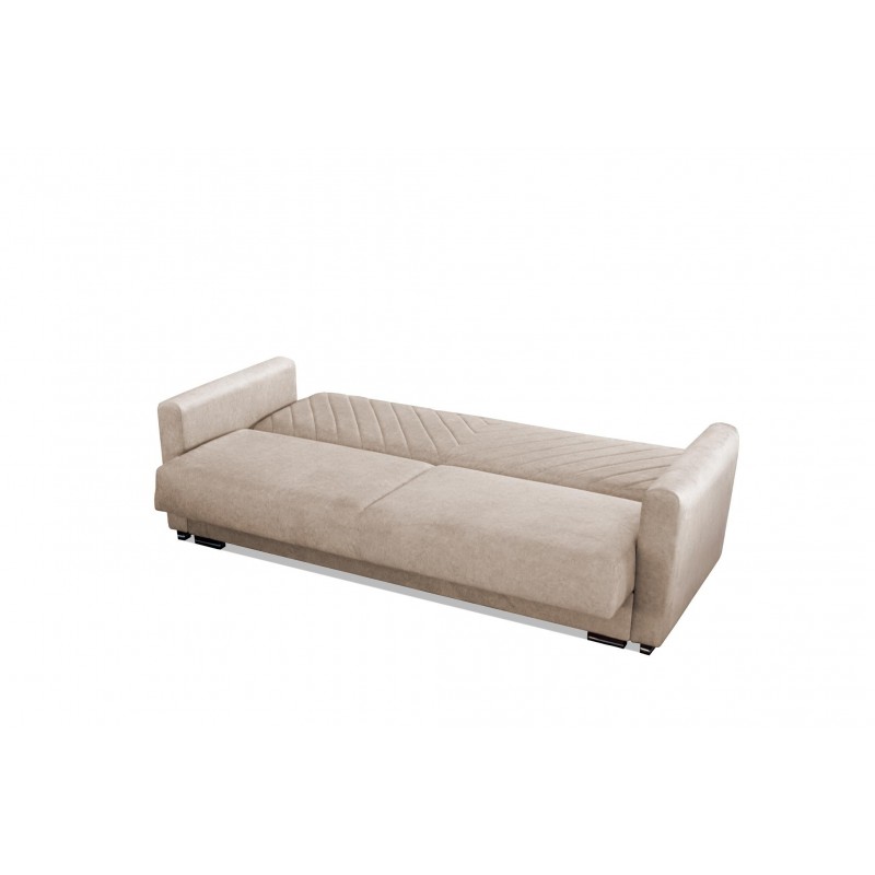 VERA blaues Steppsofa mit Schlaffunktion und Bettzeugablage für das Wohnzimmer 5/9
