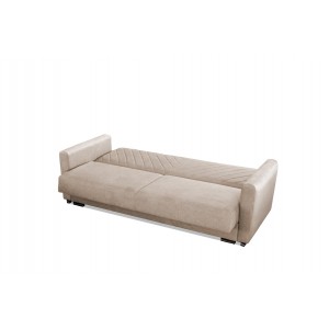 VERA blaues Steppsofa mit Schlaffunktion und Bettzeugablage für das Wohnzimmer 5/9