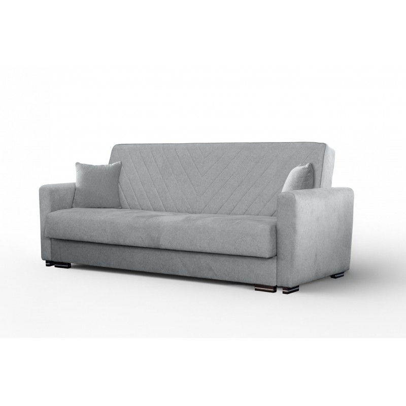 Bequemes graues VERA Sofa mit Schlaffunktion und gesteppter Rückenlehne für das Wohnzimmer 1/9