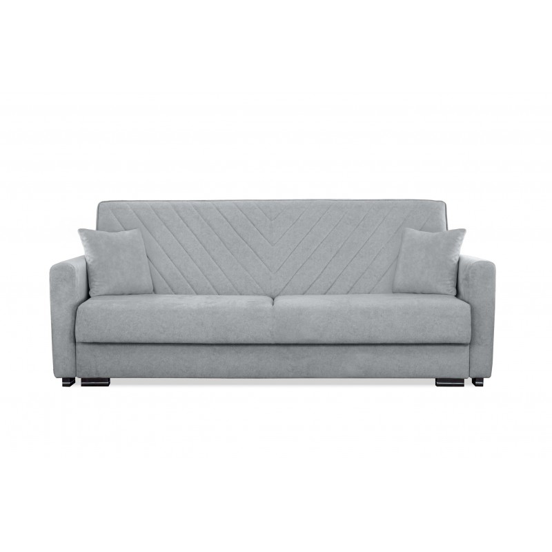 Bequemes graues VERA Sofa mit Schlaffunktion und gesteppter Rückenlehne für das Wohnzimmer 2/9
