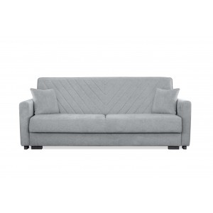 Bequemes graues VERA Sofa mit Schlaffunktion und gesteppter Rückenlehne für das Wohnzimmer 2/9