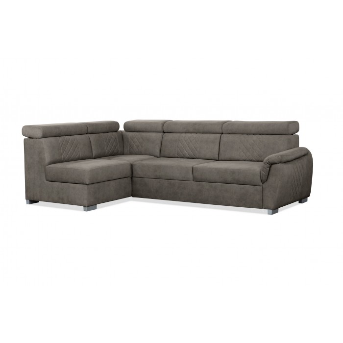 Gestepptes braunes Ecksofa...