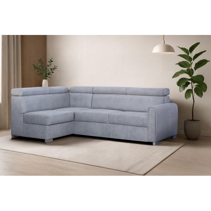 COVO ausklappbares Ecksofa mit Schlaffunktion...