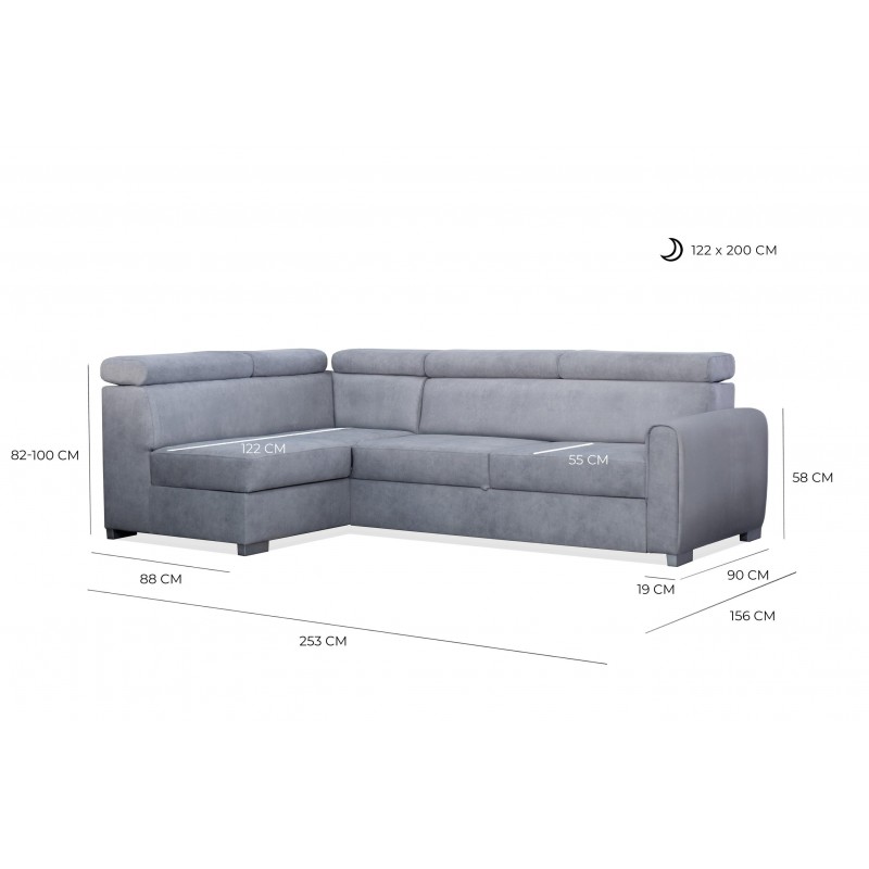 COVO Velours-Ecksofa mit Bettzeugablage und verstellbaren Kopfstützen grün 6/9