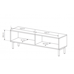 AVIRO RTV Schrank mit geriffelter Oberfläche - leichtes Design im skandinavischen Stil, Eiche Cremona 6/9