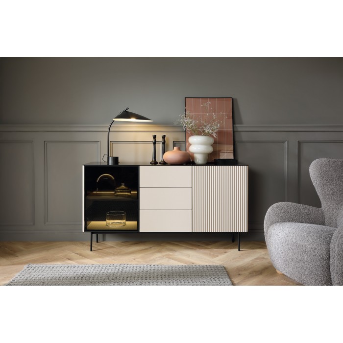 Zweitürige Kommode Cashmere RITA Glasfront mit...