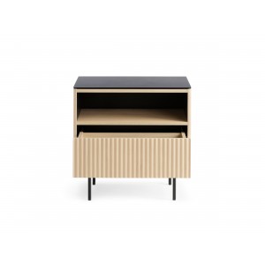 Eleganter Nachttisch RITA mit Schublade und LED-Beleuchtung für moderne Innenräume Eiche vincenza 3/9