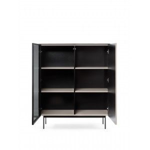 Zweitürige Vitrine RITA mit eleganter LED-Beleuchtung und Glasfront Cashmere 3/9