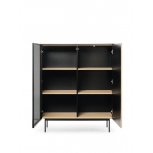 Zweitüriger Schrank RITA mit eleganter LED-Beleuchtung und Glasfront Eiche vincenza 3/9