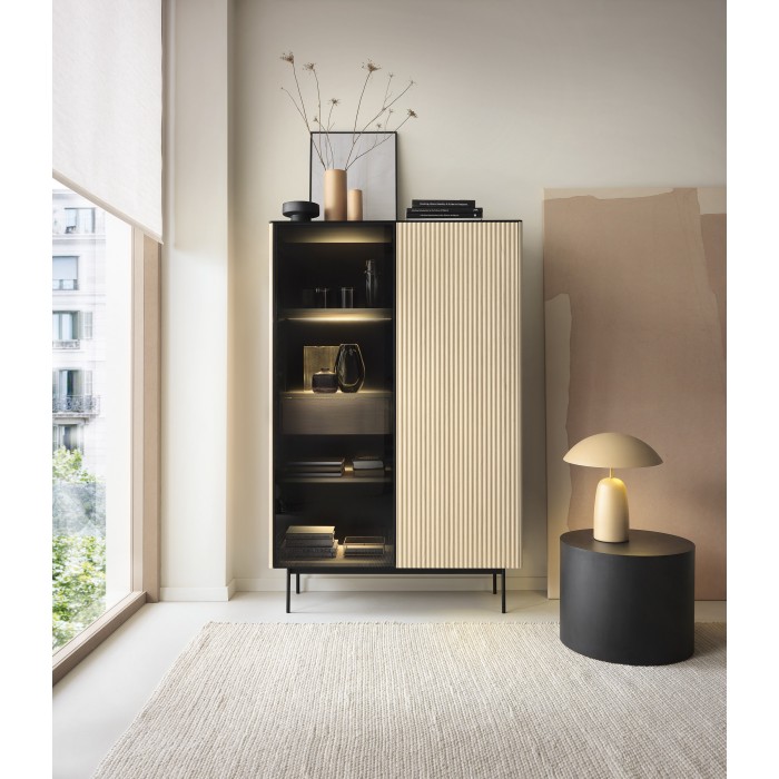 RITA Hochschrank mit Glasfront, Schublade und...