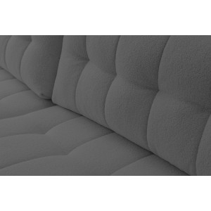 Grau gestepptes Ecksofa MASINA mit Schlaffunktion und Bettzeugcontainer 5/9