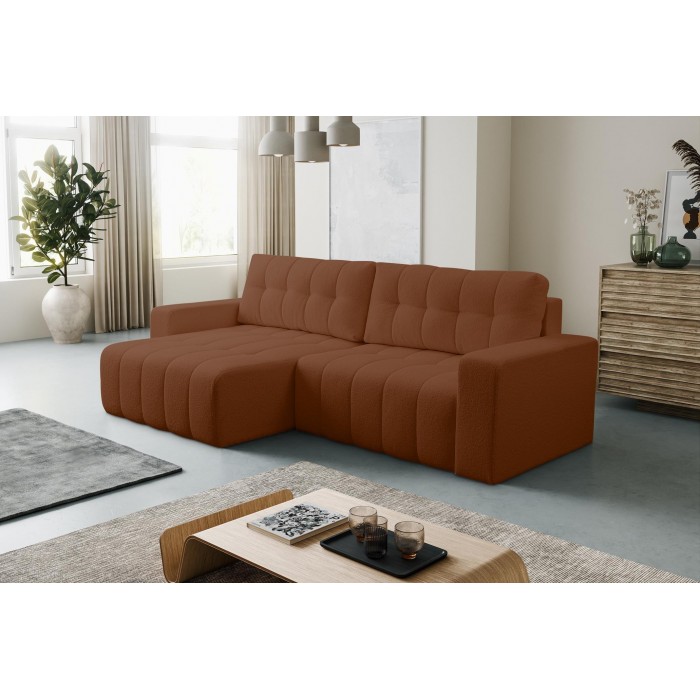 Modernes, gestepptes, braunes MASINA-Ecksofa...