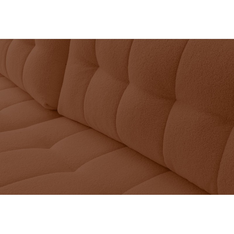 Modernes, gestepptes, braunes MASINA-Ecksofa mit Bettzeugablage und Schlaffunktion 5/9