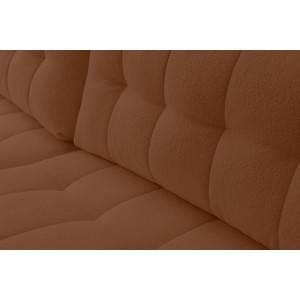 Modernes, gestepptes, braunes MASINA-Ecksofa mit Bettzeugablage und Schlaffunktion 5/9
