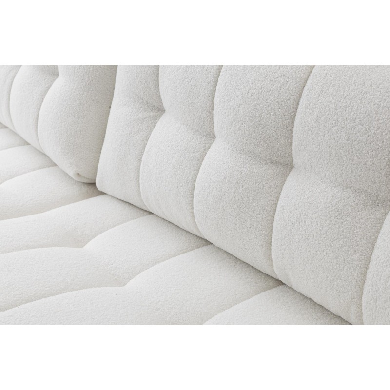 Ecksofa MASINA weiß gesteppt mit Schlaffunktion und Bettzeugcontainer 4/9