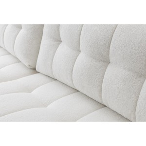 Ecksofa MASINA weiß gesteppt mit Schlaffunktion und Bettzeugcontainer 4/9