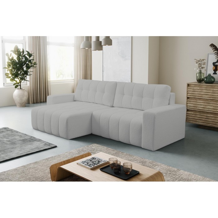 Hellgraues MASINA Stepp-Ecksofa mit...