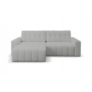 Hellgraues MASINA Stepp-Ecksofa mit Schlaffunktion und Bettzeugcontainer 3/9