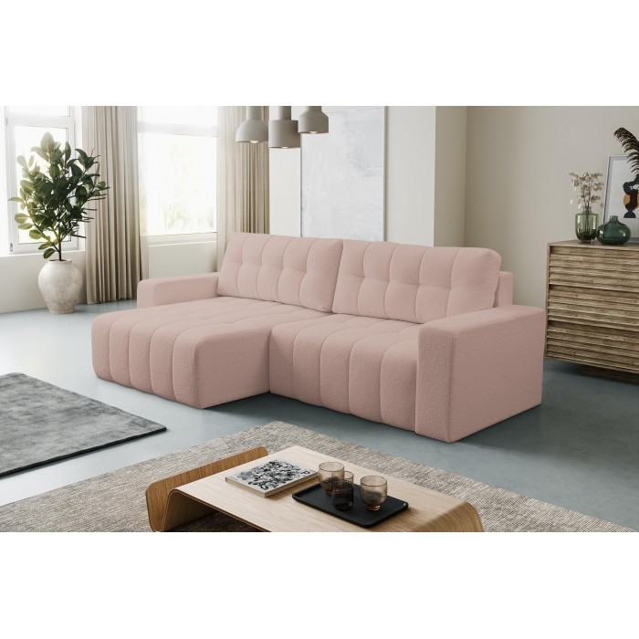 Auffallendes MASINA beige gestepptes Ecksofa...