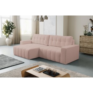 Auffallendes MASINA beige gestepptes Ecksofa mit Bettzeugcontainer 2/9