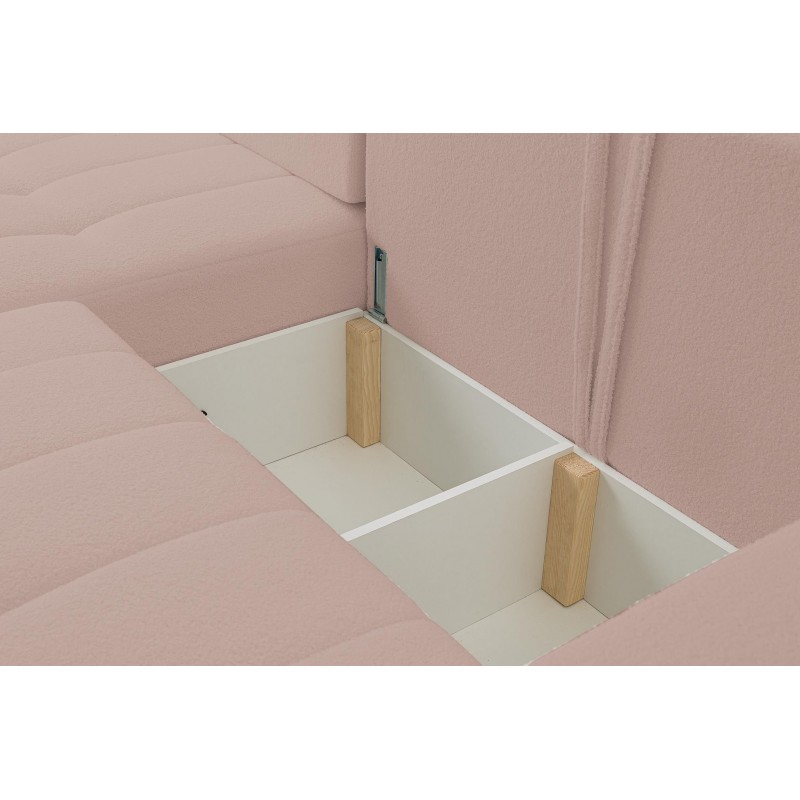 Auffallendes MASINA beige gestepptes Ecksofa mit Bettzeugcontainer 6/9