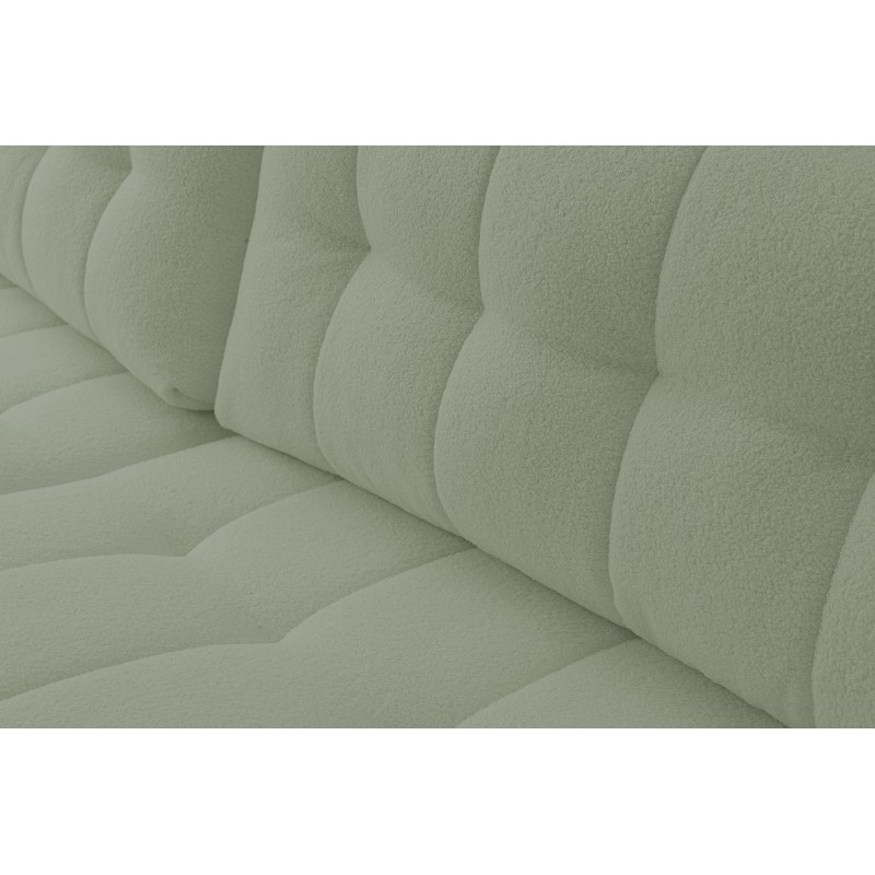 Exklusives Stepp-Ecksofa MASINA hellgrün mit Bettzeugablage und Schlaffunktion 5/9