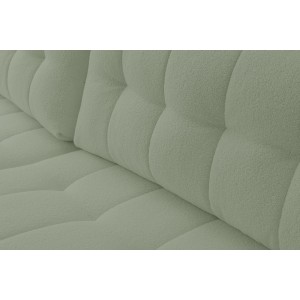 Exklusives Stepp-Ecksofa MASINA hellgrün mit Bettzeugablage und Schlaffunktion 5/9