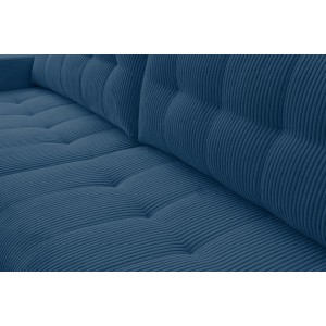 Ecksofa aus Kordstoff MASINA blau mit Schlaffunktion und Bettzeugcontainer 5/9