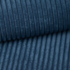 Ecksofa aus Kordstoff MASINA blau mit Schlaffunktion und Bettzeugcontainer 8/9