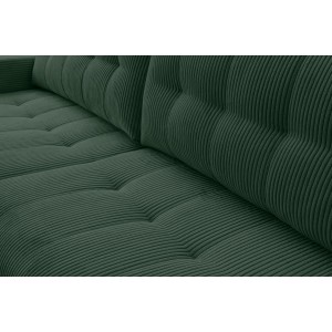 Exklusives Stepp-Ecksofa MASINA dunkelgrün mit Bettzeugablage und Schlaffunktion 5/9