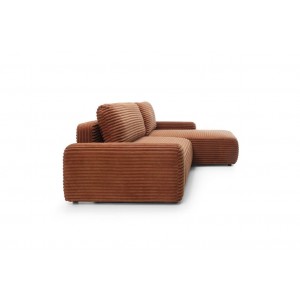 Modernes Ecksofa CORDINA in Orange mit Bettzeugablage und Schlaffunktion 4/9