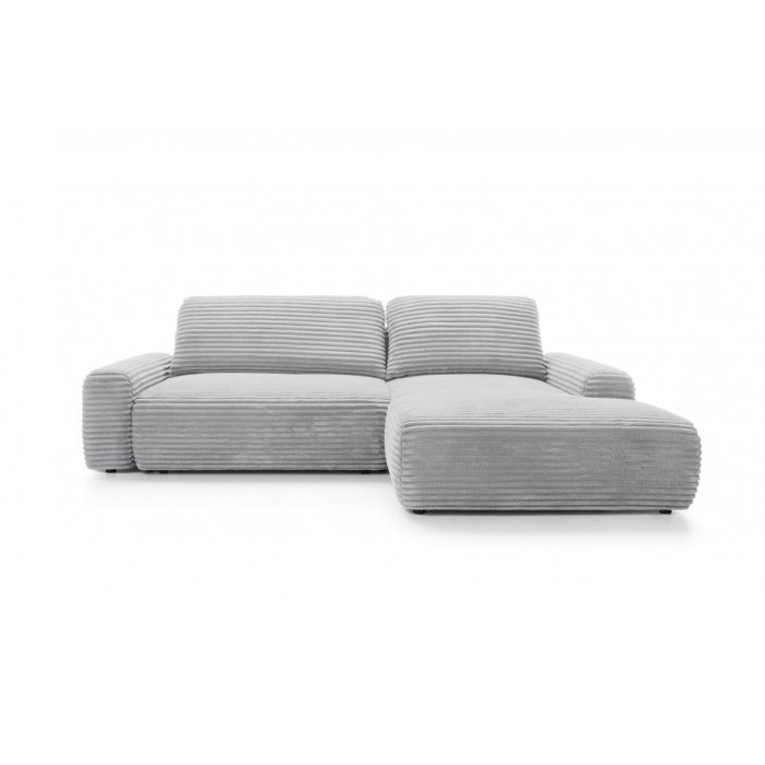 CORDINA Design-Ecksofa in Grau mit Bettzeugablage und Schlaffunktion