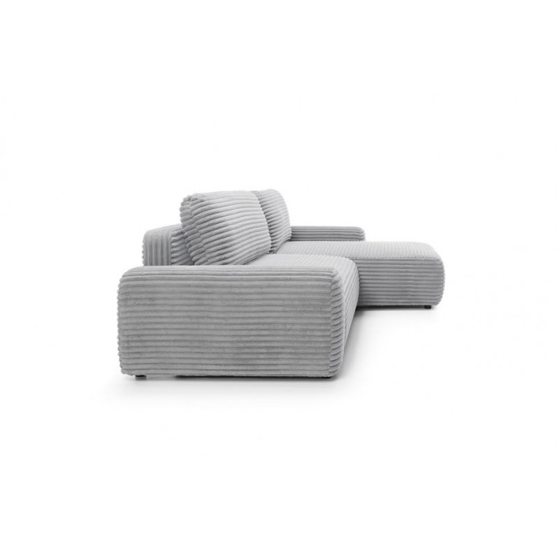 CORDINA Design-Ecksofa in Grau mit Bettzeugablage und Schlaffunktion 4/9