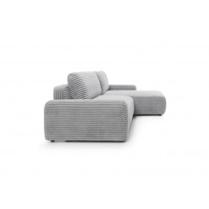 CORDINA Design-Ecksofa in Grau mit Bettzeugablage und Schlaffunktion 4/9