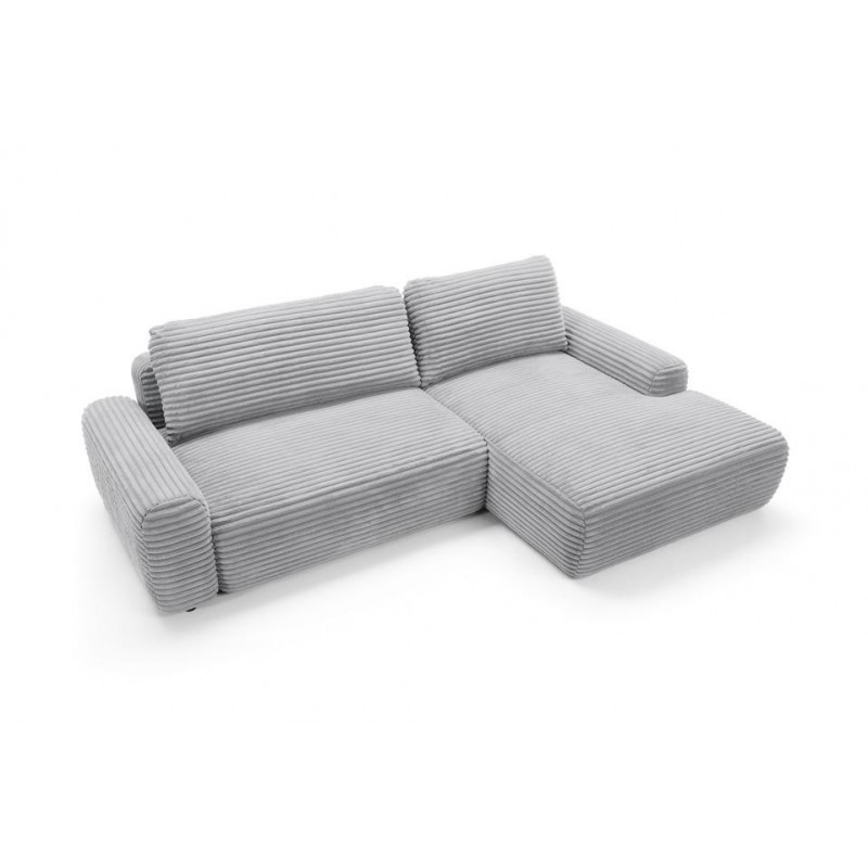 CORDINA Design-Ecksofa in Grau mit Bettzeugablage und Schlaffunktion 5/9