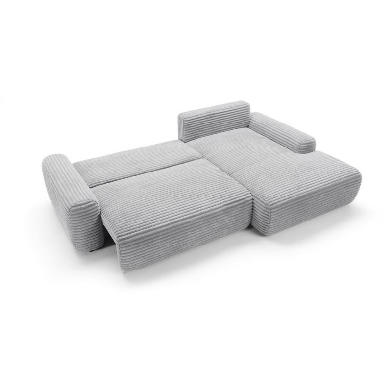 CORDINA Design-Ecksofa in Grau mit Bettzeugablage und Schlaffunktion 7/9