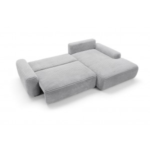 CORDINA Design-Ecksofa in Grau mit Bettzeugablage und Schlaffunktion 7/9